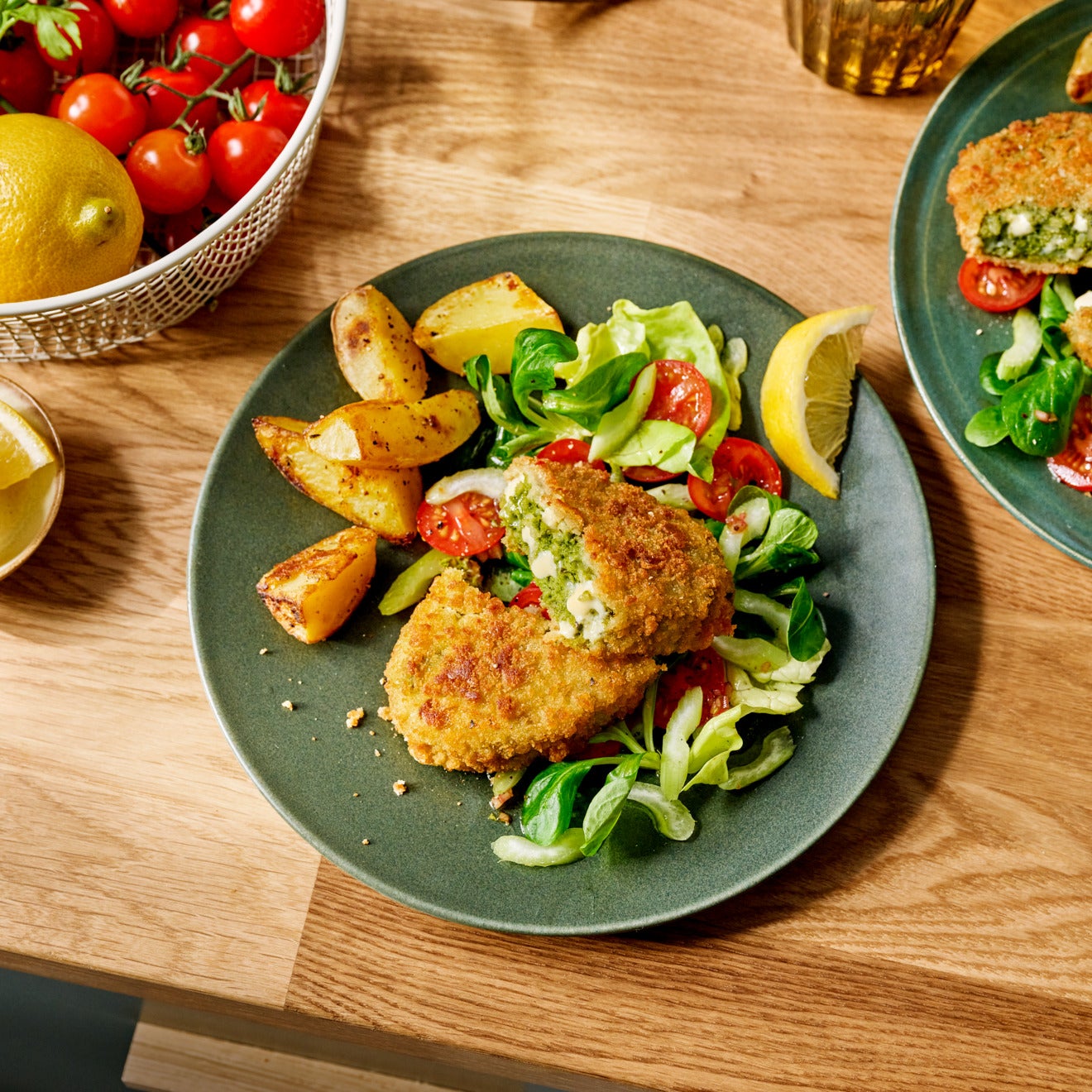 Light Dinner with Spinach Cheese Rondo, Celery Salad Light Dinner with Spinach Cheese Rondo, Celery Salad