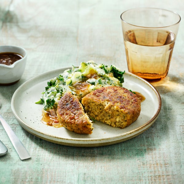 Spinach Stamppot with Vegan Frikadelle Spinach Stamppot with Vegan Frikadelle