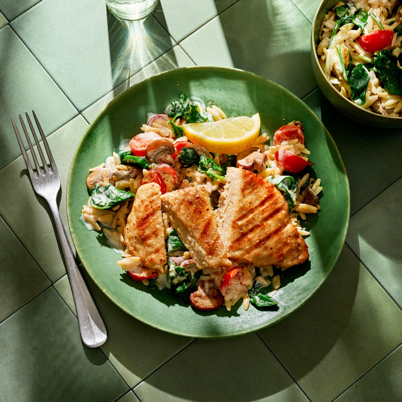 Vegan Filet Chicken Style with Orzo Vegan Filet Chicken Style with Orzo