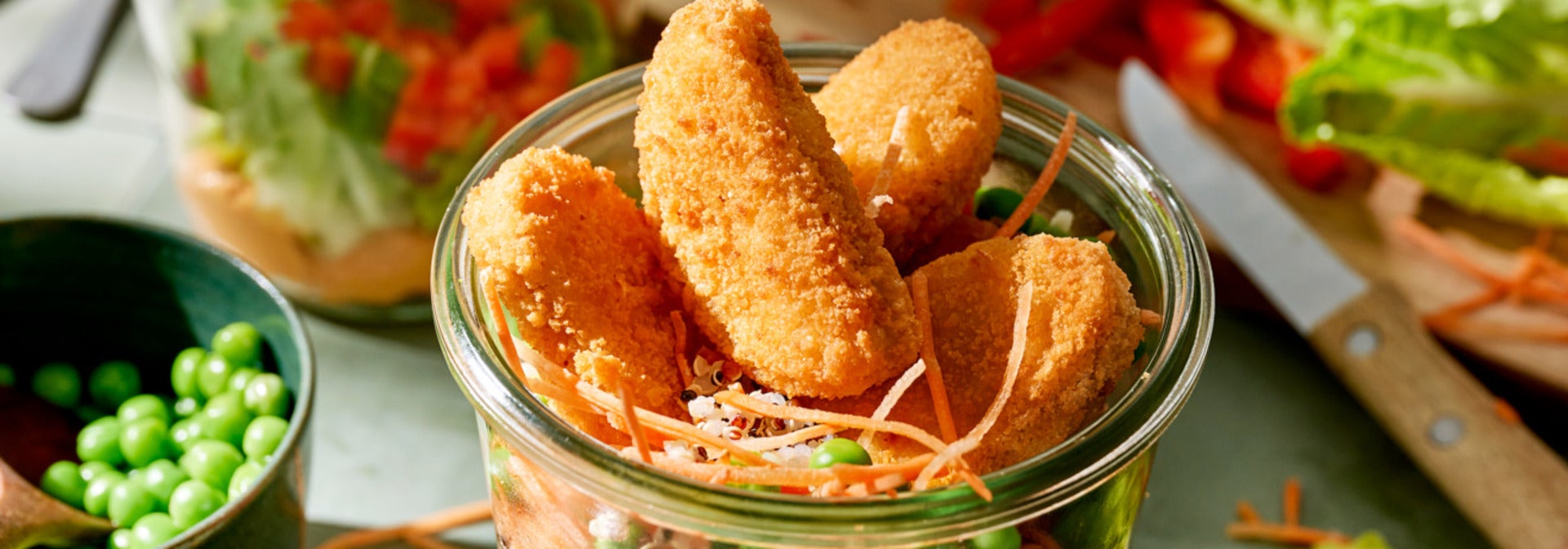 Vegan Nugget Quinoa Salad Jar | Garden Gourmet