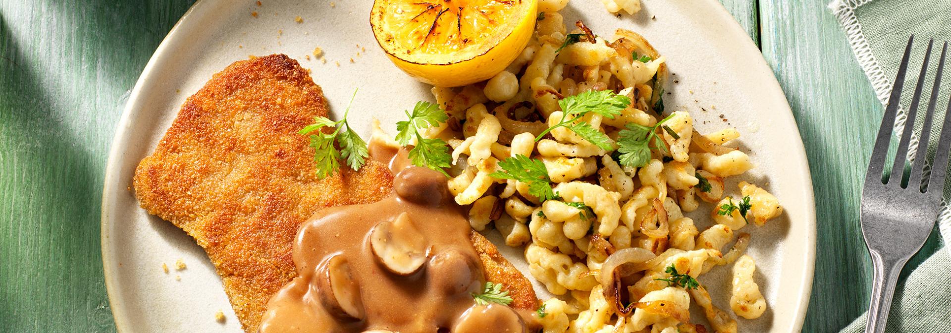 Jäger Sensational Schnitzel with spätzle