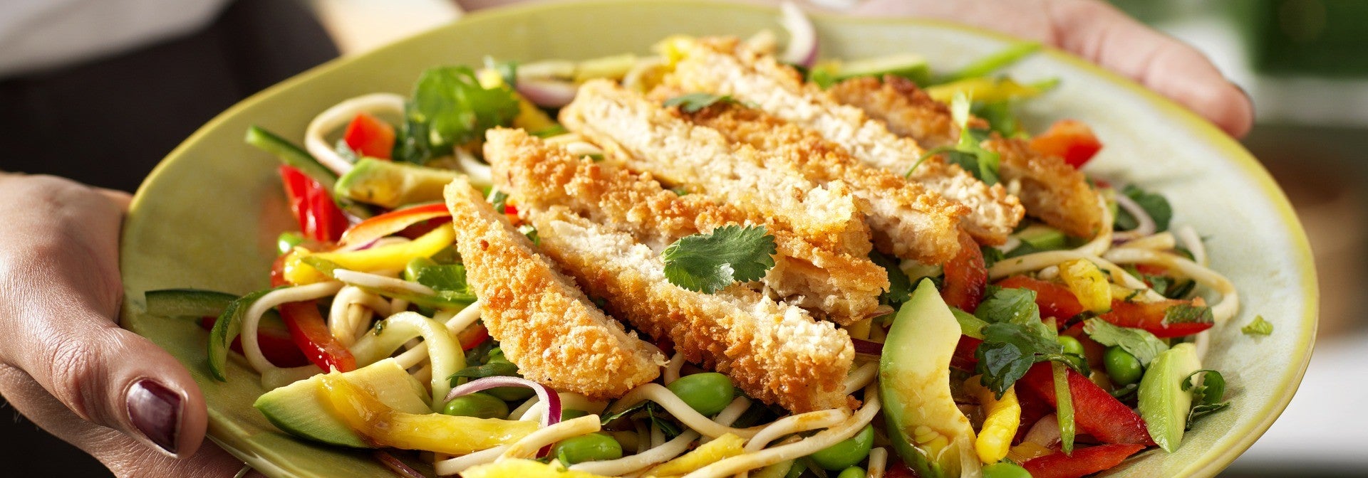 Noodle Salad with Vegan Schnitzel Lifestyle