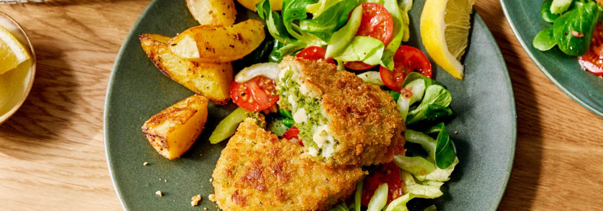 Light Dinner with Spinach Cheese Rondo, Celery Salad