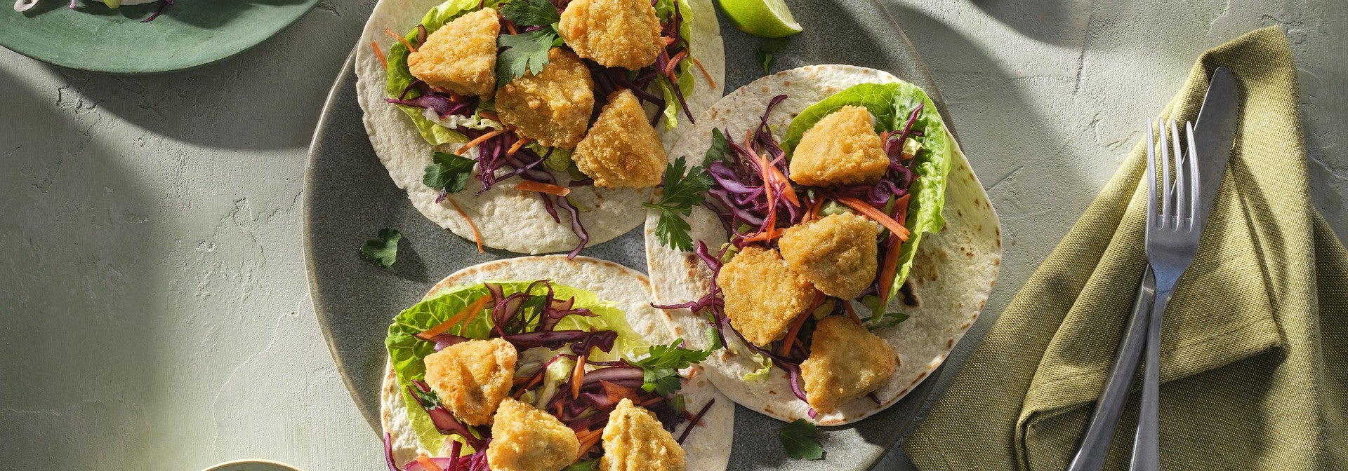 Vegetarian Cheesy Nugget tortillas