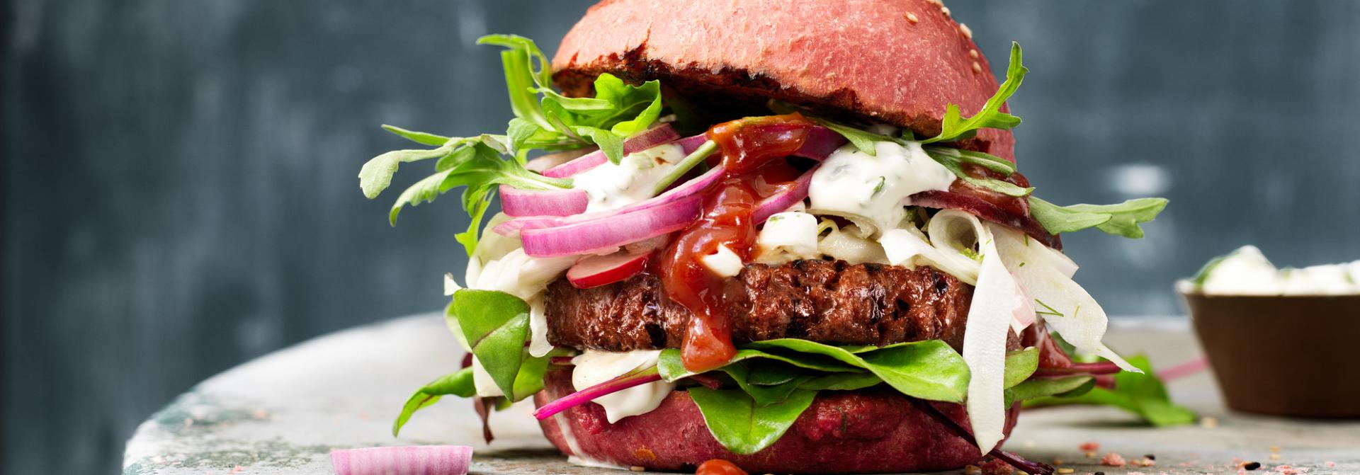 Vegetarian Pink Burger I Garden Gourmet