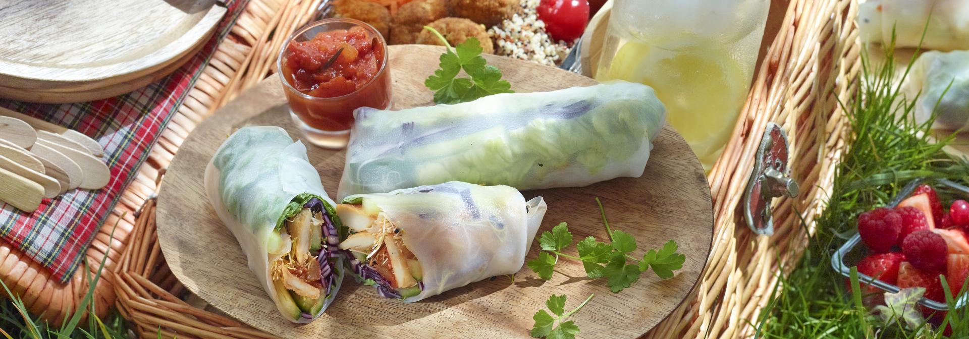 Marinated pieces spring rolls