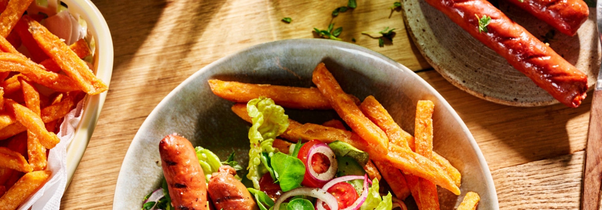 Vegan Merguez with Sweet Potato and Fries