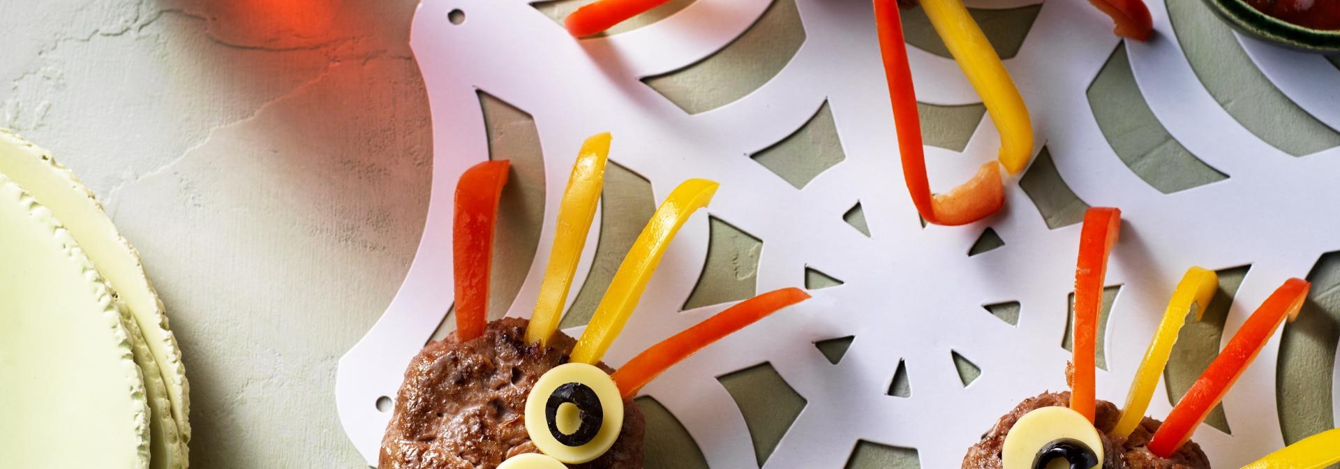 Mini Halloween Hamburger Spiders