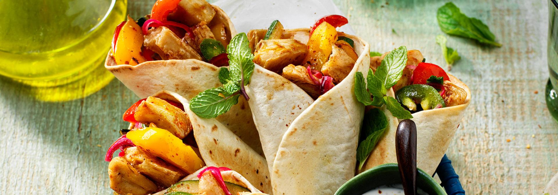 Mini Wraps with Vegan Filet Pieces