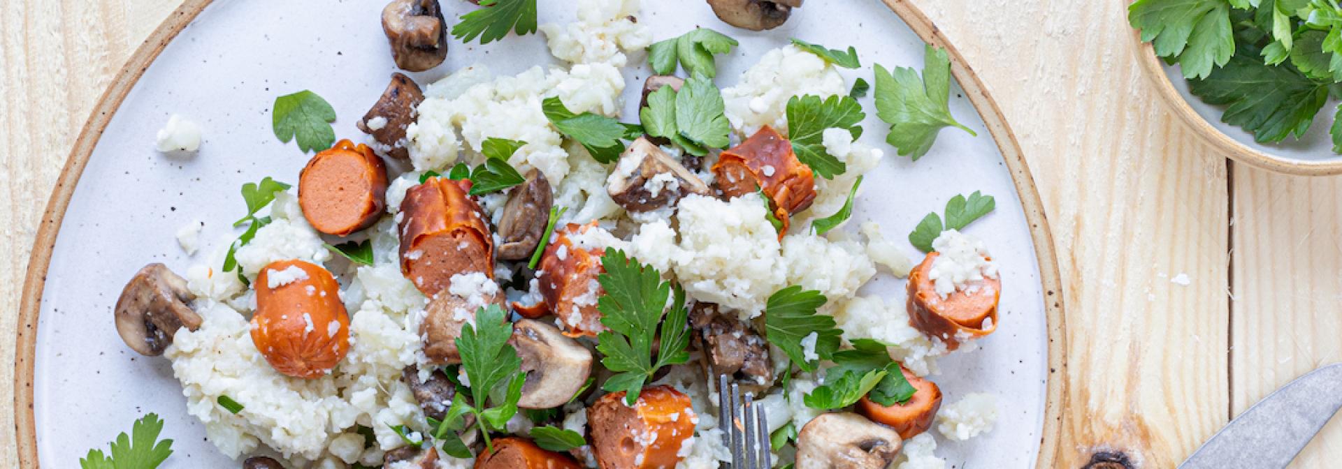 Cauliflower with Franfurters