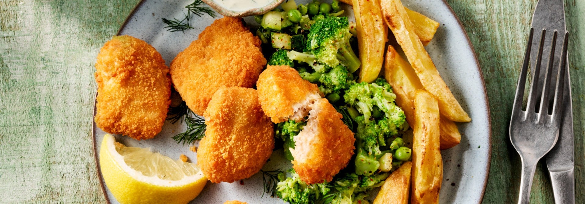 Garden Gourmet Marine Style Nuggets and Veggie Mash