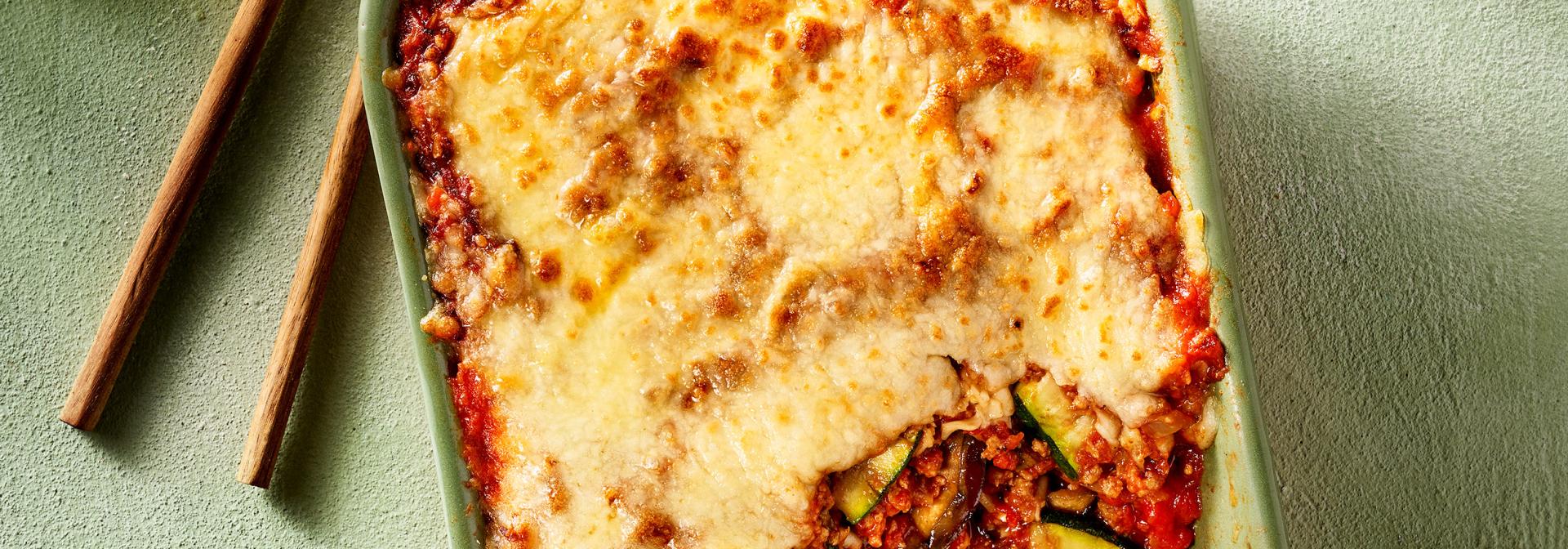 ‘No pasta’ groentenlasagna met vegan fijngehakt