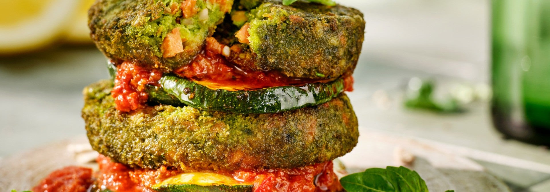 Spinach Mini Burger Tower