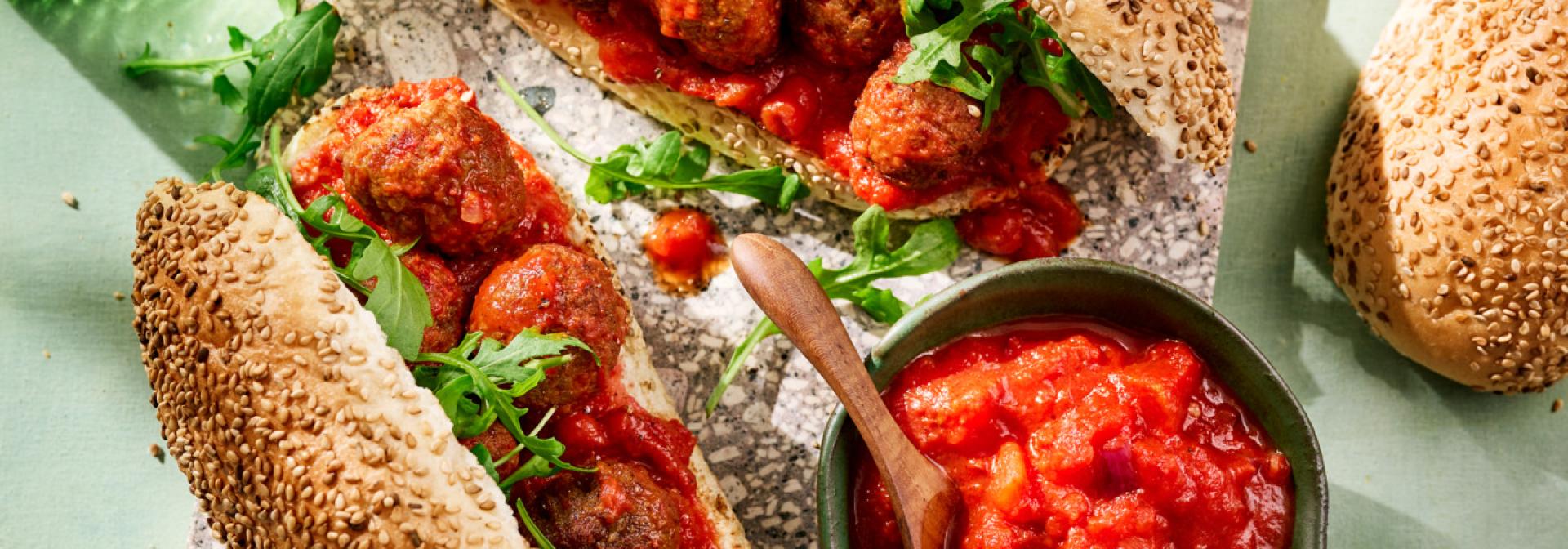 Vegan Balls Sub Sandwich