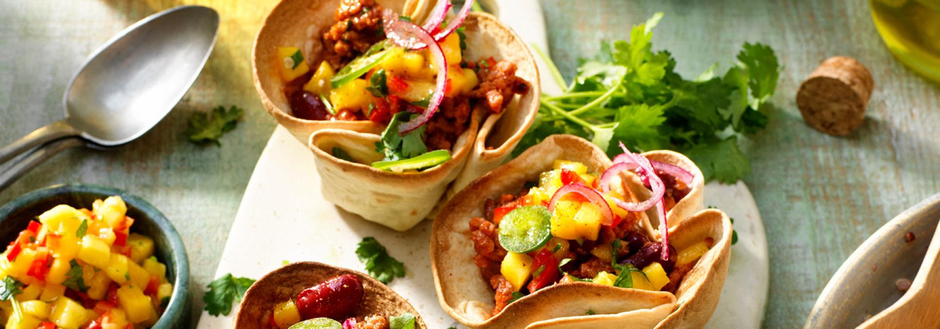 Mini taco cups with sensational mince
