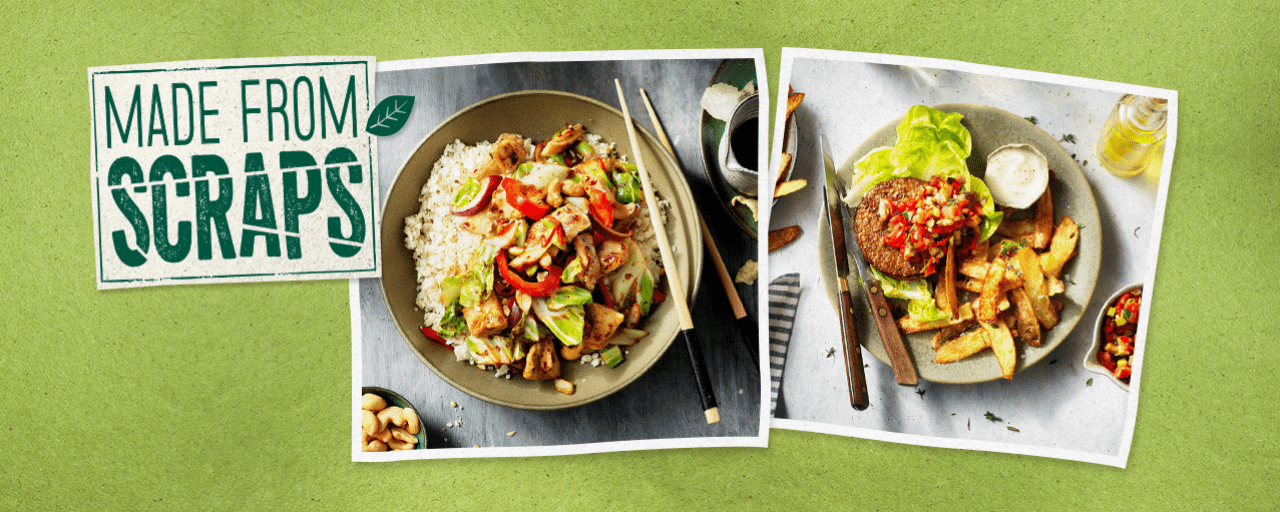 Garden Gourmet No Waste picture of 2 recipes made from scraps