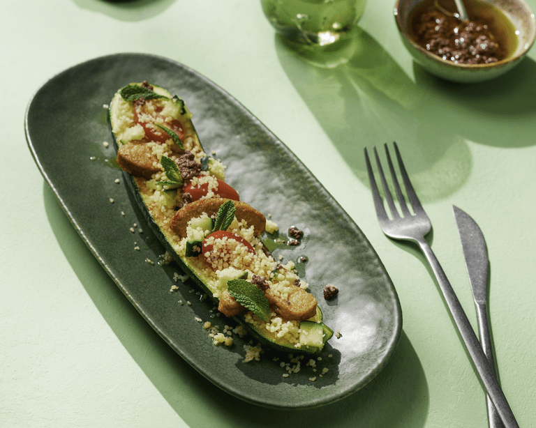 Pieces in Zucchini Boats