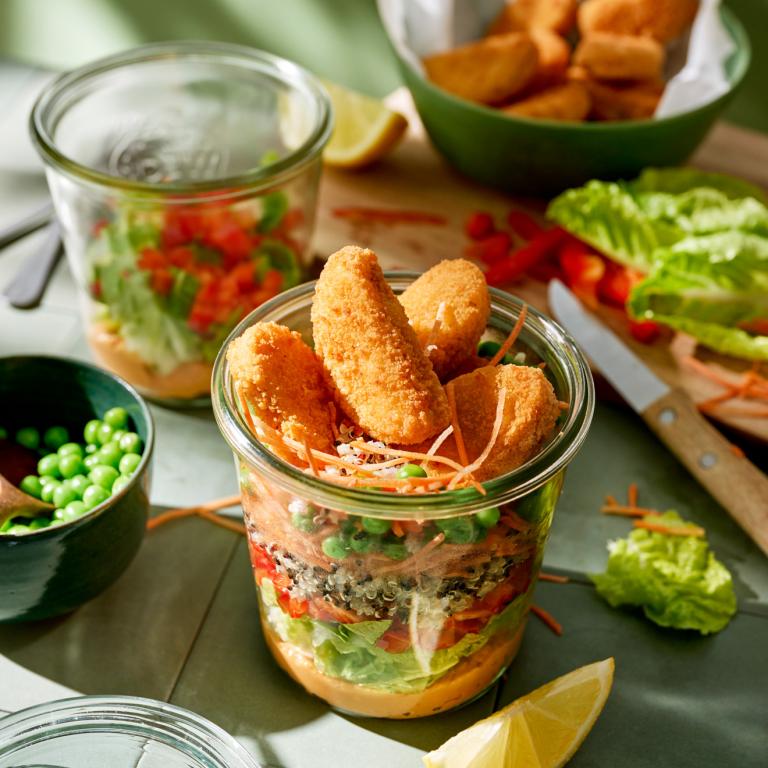 Vegan nugget quinoa jar Vegan nugget quinoa jar