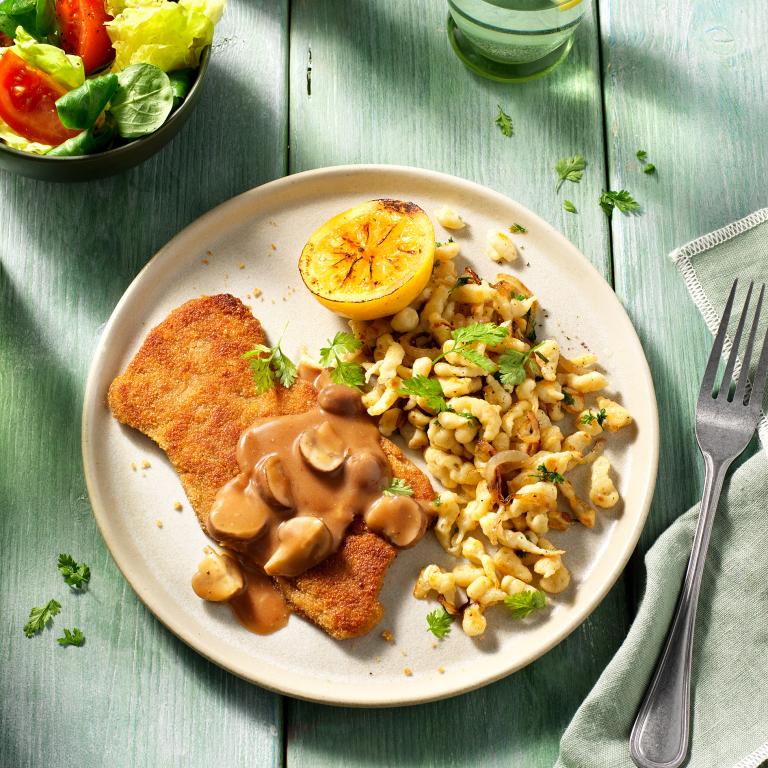 Jäger Sensational Schnitzel with spätzle