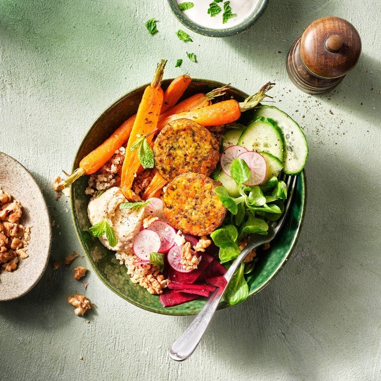 99kcal Broccoli Miniburgers Bowl