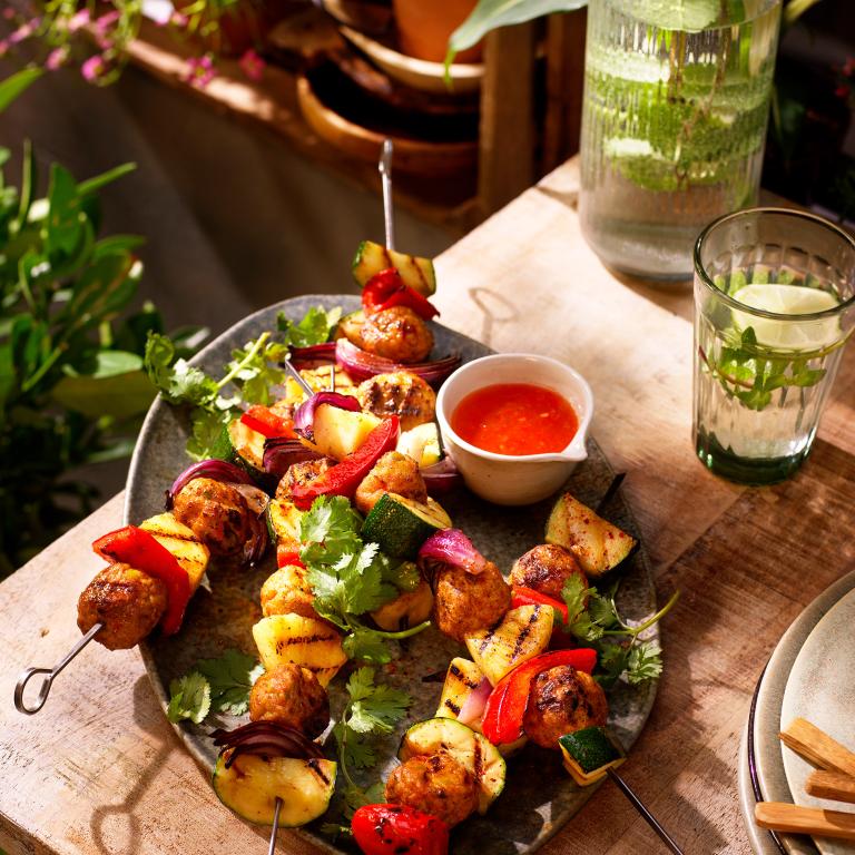 BBQ Mixed Vegetables Balls Skewers BBQ Mixed Vegetables Balls Skewers