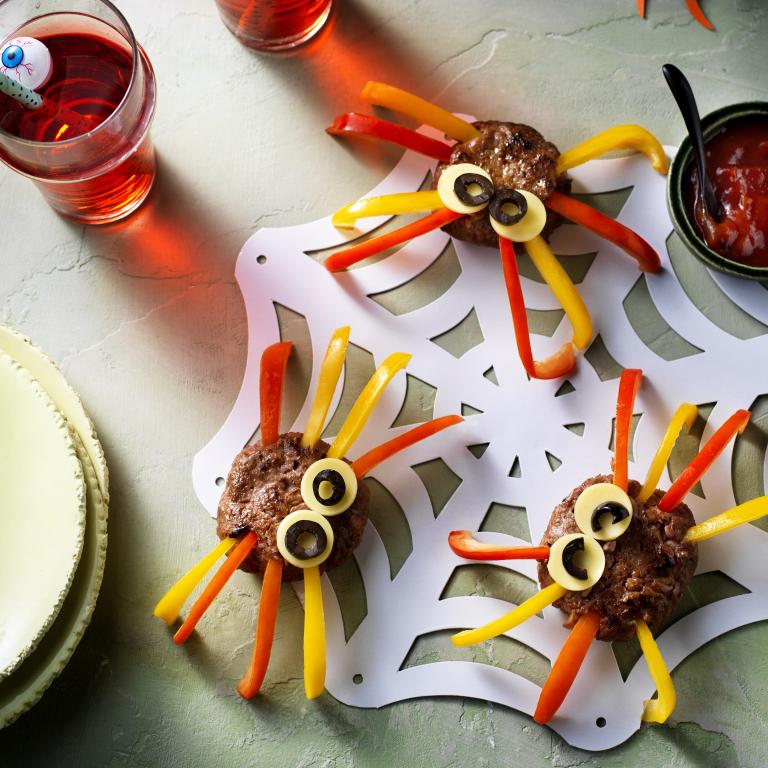 Mini Halloween Hamburger Spiders