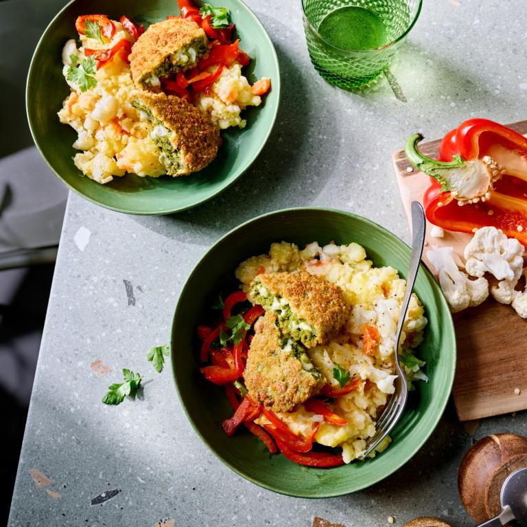 Spinach Cheese Rondo Cauliflower Mash