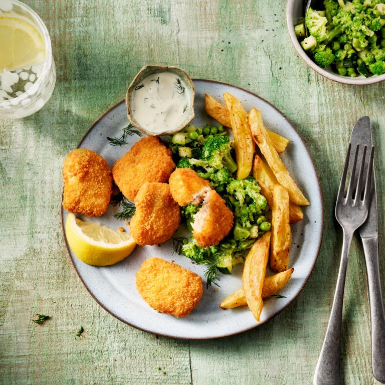 Garden Gourmet Marine Style Nuggets and Veggie Mash