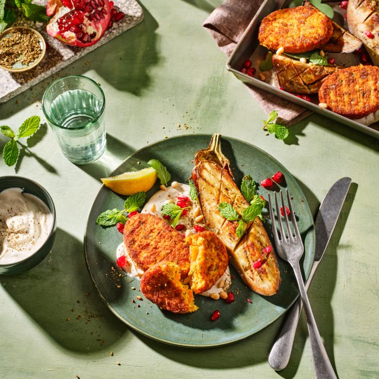 Pumpkin Burger with Eggplant